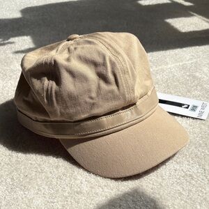 Nine West Paperboy Tan Cap with Strap Detail
